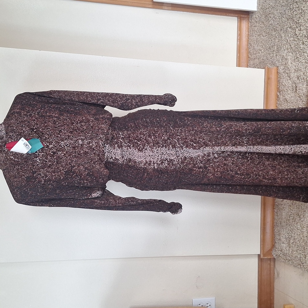 H&M Pretty Long  Brown & Tan Dress Size S - Picture 2 of 16
